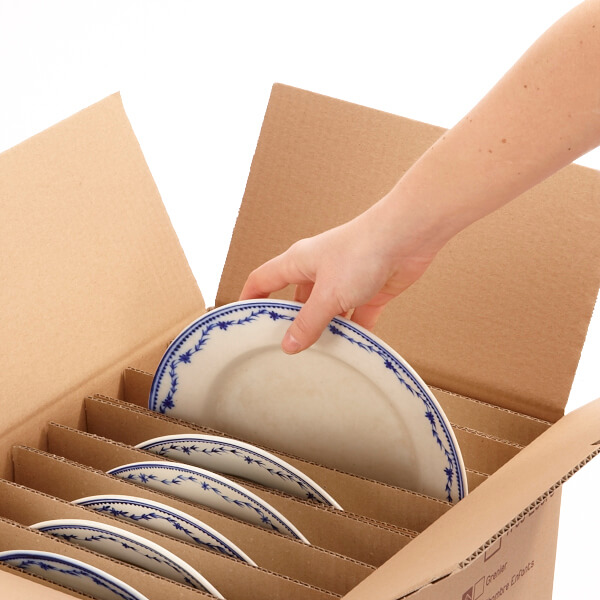 Kit carton 36l + croisillon range 12 à 13 assiettes Ø maxi 28 cm